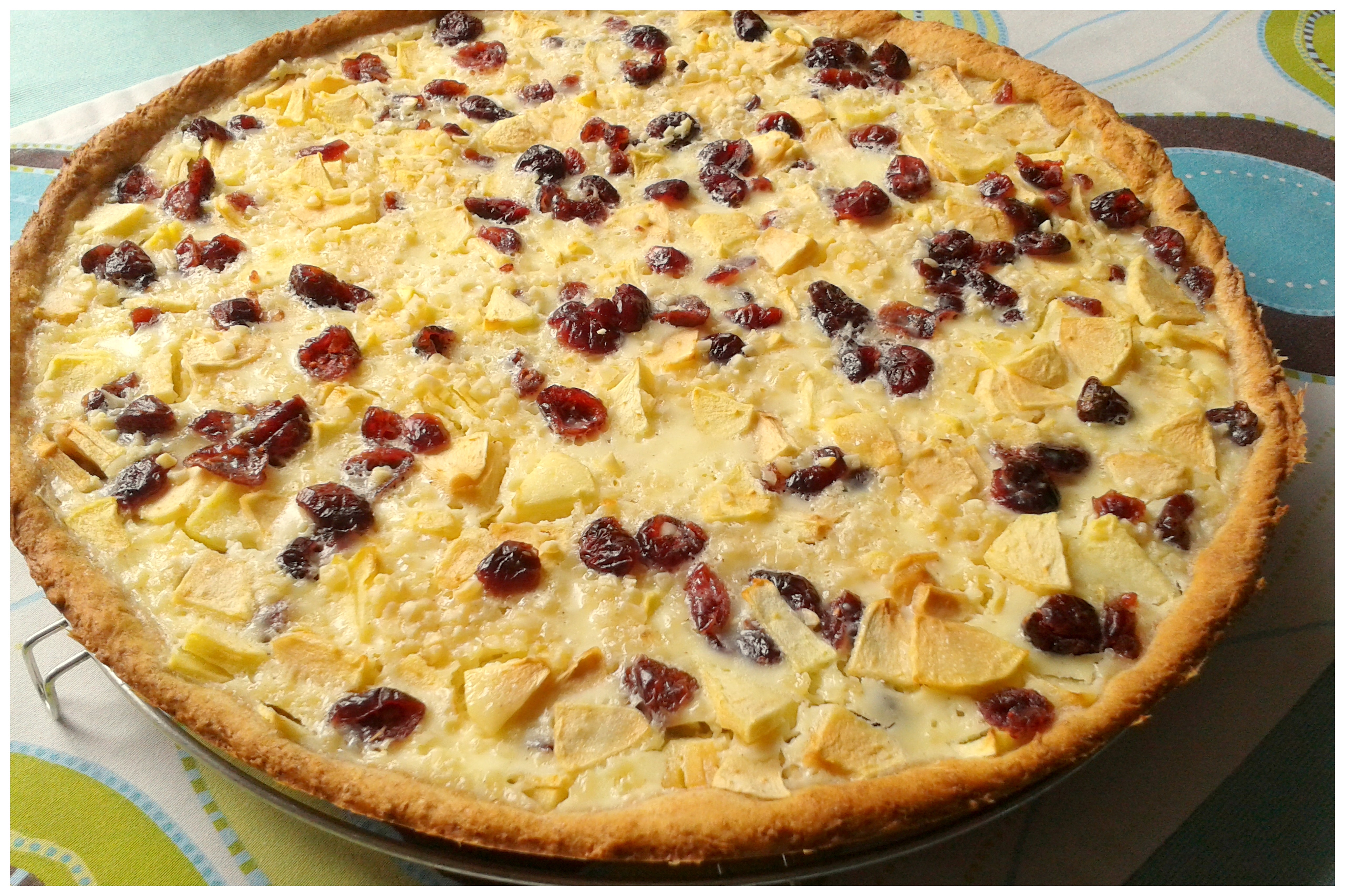 Apfel-Cranberry-Kuchen mit Vollkornhefeteig