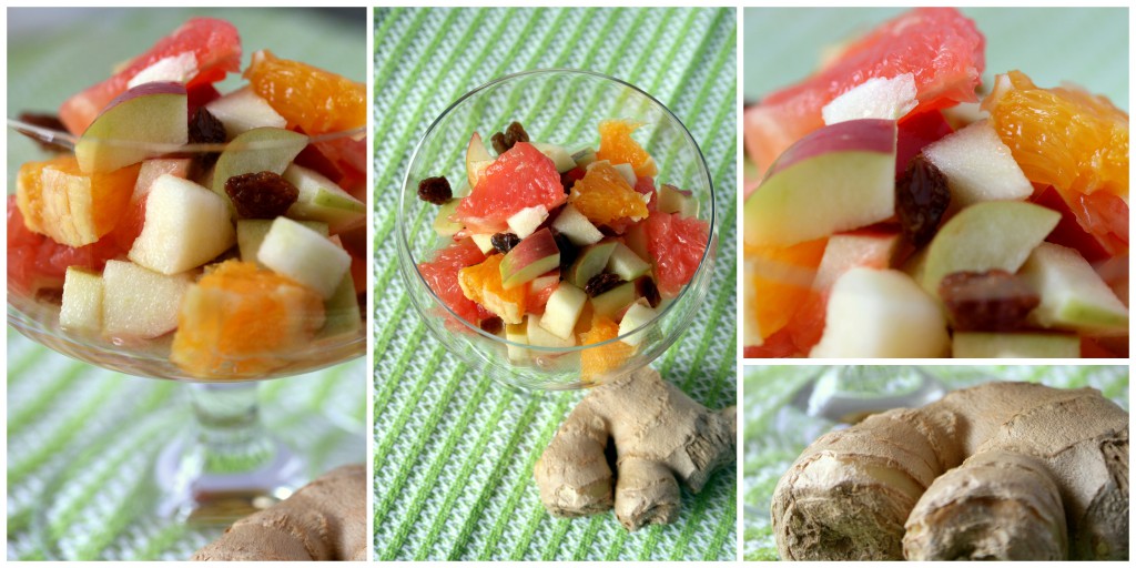 Herb-süßer Obstsalat mit Rosinen und einem Hauch Ingwer