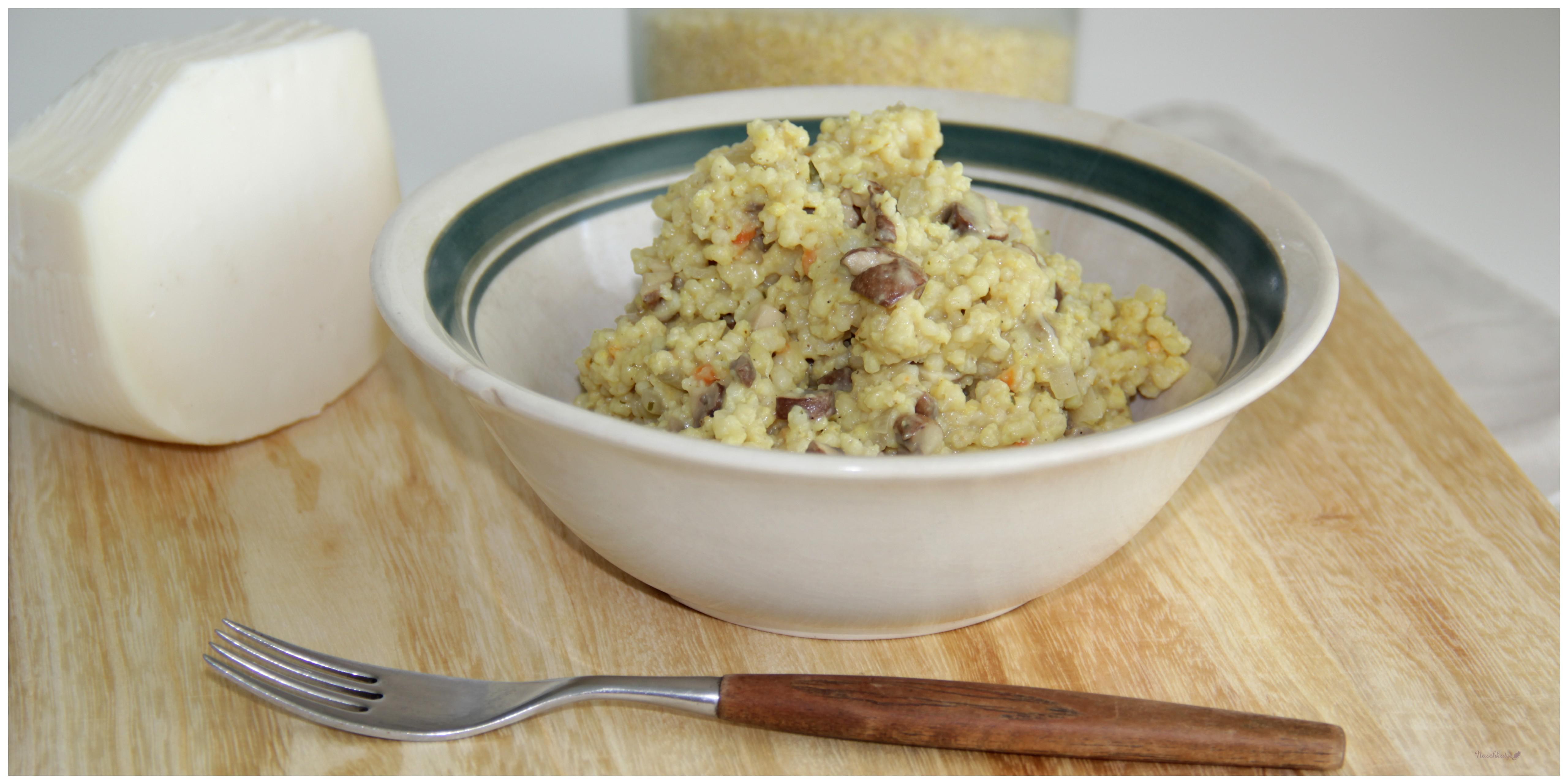 Muss ja nicht immer Reis sein: Hirsotto mit Pilzen