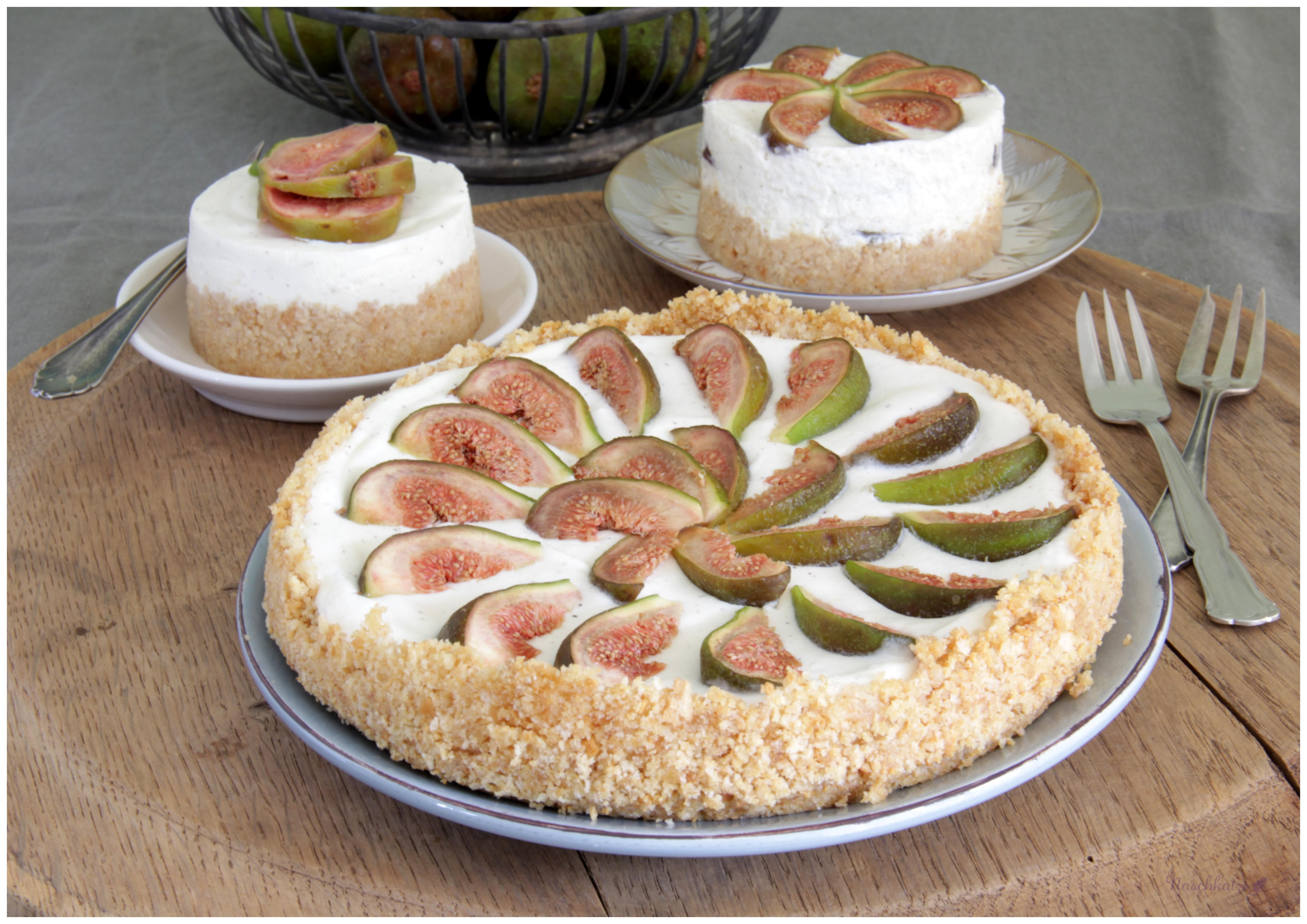 Sommerliche Torte (ohne Backen) mit Feigen
