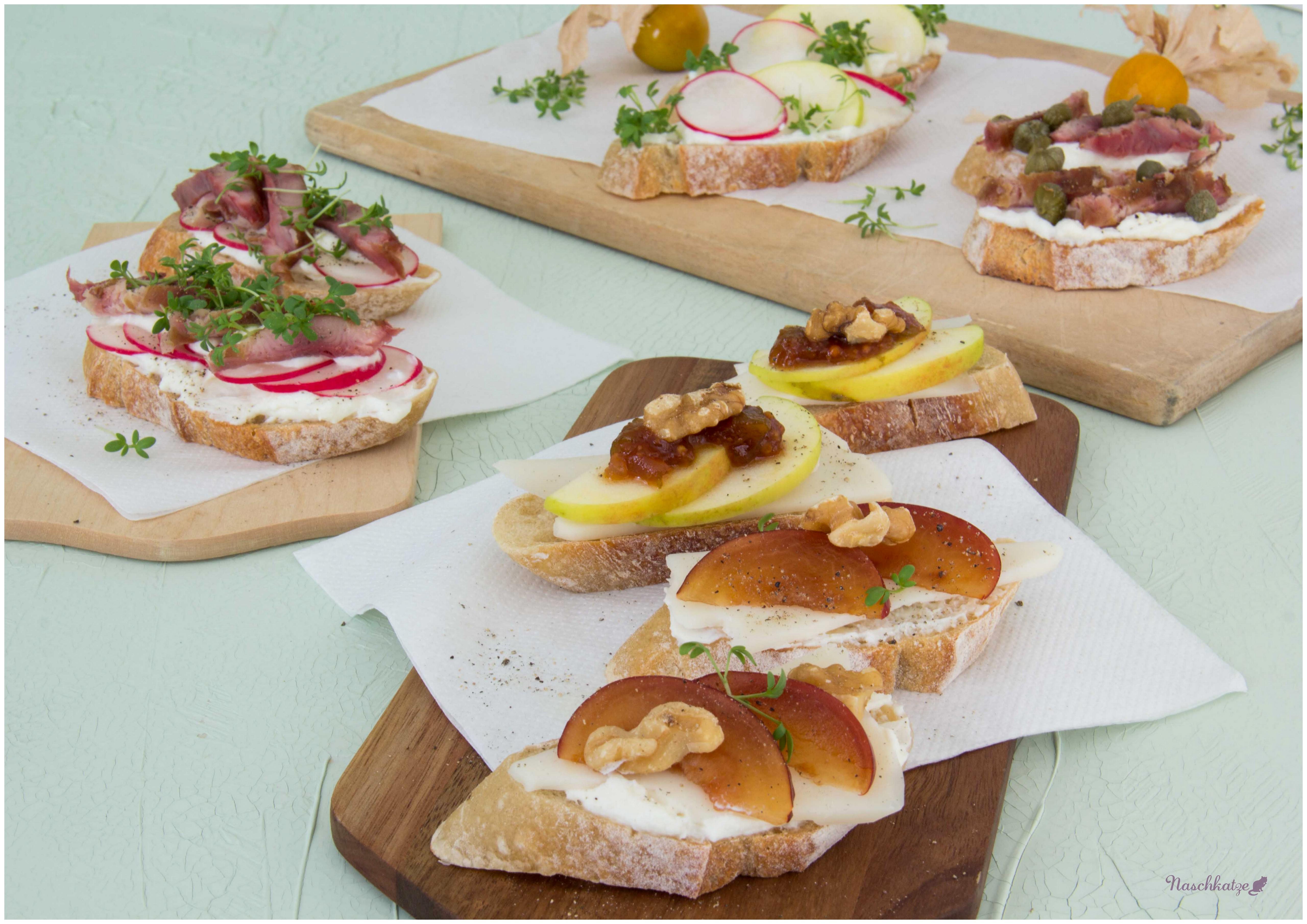 Venezianisch inspiriert: Diverse Crostini (Cicheti)