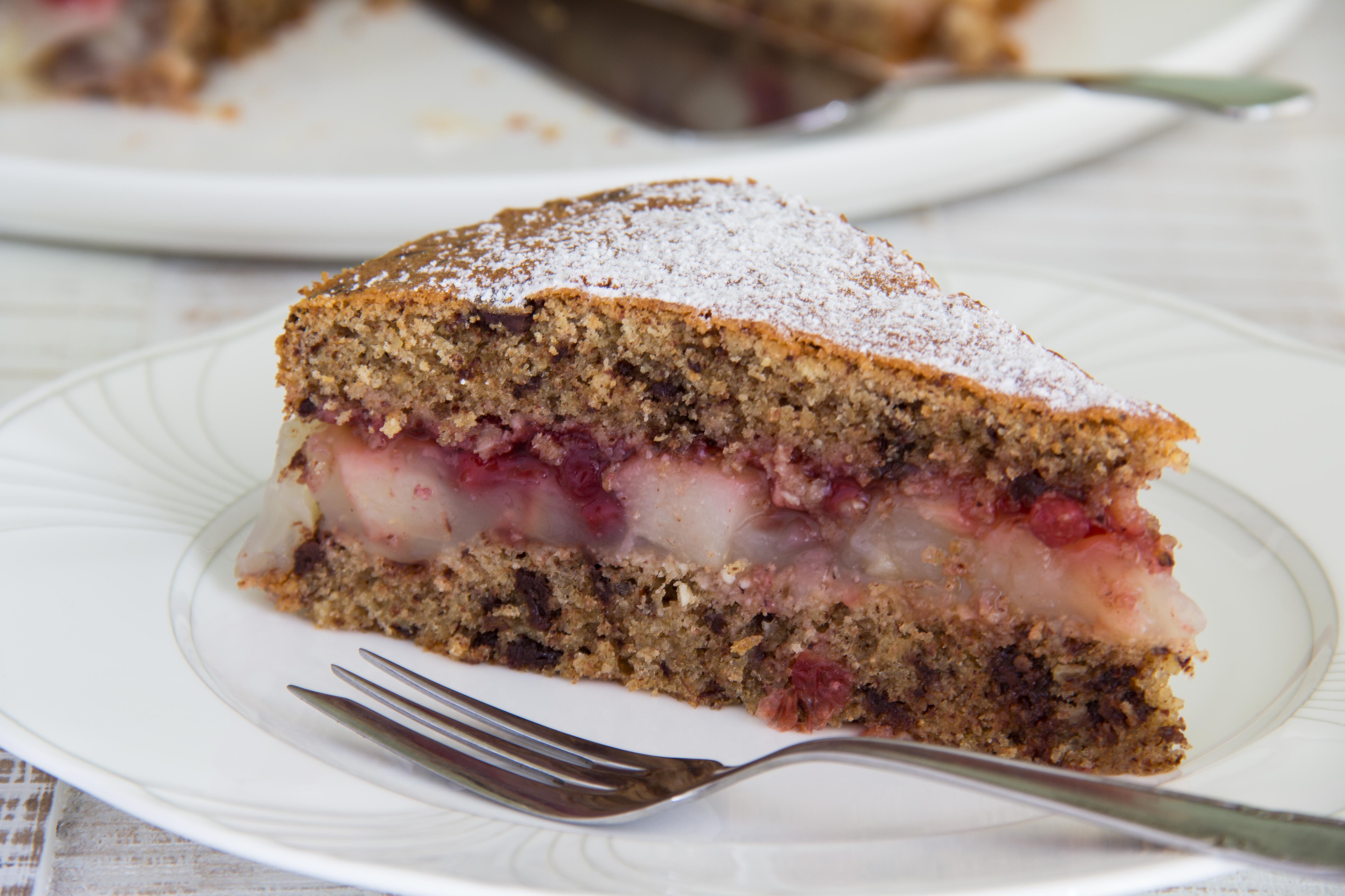 Birnen-Preiselbeer-Torte